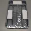 2 x Kitsure Cutlery Drawer Organiser for Kitchen - Adjustable Cutlery Tray for Effortless Utensil Sorting, Versatile Kitchen Storage & Organisation Solution, 12.13" x 1.54" x 8.07"~13.90", Grey (Medium)