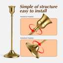 SylvaCraft Brass Gold Candle Holders Rustproof Taper Candlestick Holders for Holiday Party Table Centerpiece Wedding Fireplace Mantel Housewarming Gift(10 Sets(30 Pcs))