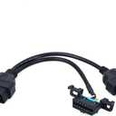 Universal OBD2 16 Pin Splitter Y Open Cable Male to Two Female Cable J1962 OBD II 1 Male to 2 Female Connector with Underdash Mount Bracket 30cm/12 inch