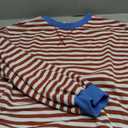 UEU Women Oversized Striped Crewneck Sweatshirt Long Sleeve Color Block Pullover Tops Casual Loose Workout Shirt (X-Large)