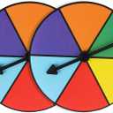 MIDELONG Rainbow Color Math Spinners, Probability Spinner Wheel, Plastic, Pack of 2