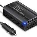 300W Power Inverter 12V DC to 110V AC Car Plug Adapter, Car Outlet Adapter to Wall Plug with 3A/2.4A USB-A, Car Charger Converter Plug in for Laptop Road Trip Essentials Camping Accessories