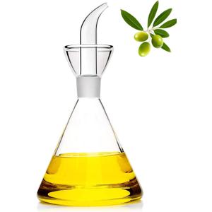 HAIZEEN 4 oz / 125 ml Glass All-Purpose Cruet, Glass Oil Decanter and Cruet (Cone-4 oz, Smooth surface)
