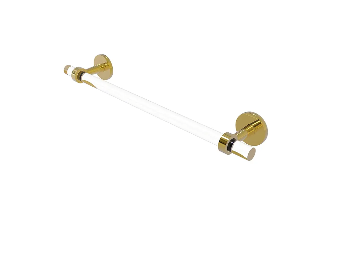 Allied Brass CV-41-30 Clearview Collection 30 Inch Towel Bar, Polished Brass