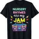 Nursery Rhymes are My Jam 80s Retro Teachers & Students Kids T-Shirt, M