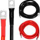 Auxbeam 7 AWG 7FT Battery Cables 2PCS, 7 Gauge Battery Cable Wire w/0.23" and 0.31" Tinned Copper Lugs, Compatible with Auxbeam Switch Panels & More