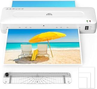 Crenova 13 Inch A3 Laminator Machine, Hot and Cold Settings, with Laminating Sheets Pouches, Paper Trimmer, for Home Office School