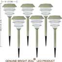 6-Pack 16.5" Solar Stake Lights Outdoor Waterproof - Warm White LED Decorative Lights for Pathway Patio Yard - Landscape Lamps for Sidewalk Decor
