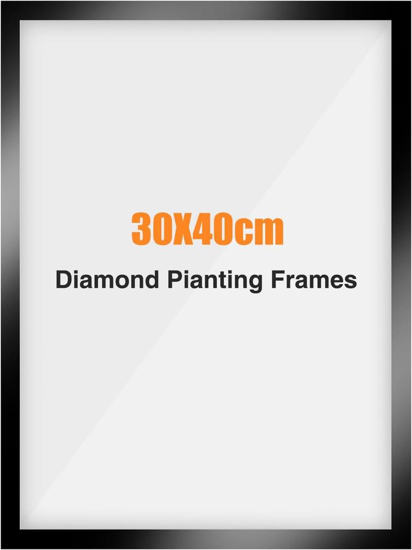 NAIMOER Diamond Painting Frames, Frames for 12x16in/30x40cm Diamond Art Canvas, Paint by Numbers Accessories Frame Self-Adhesive for Wall Window Door Black (Internal Size 25x35cm) Black