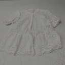 GORGLITTER Women's Eyelet Babydoll Shirts Button Down Lace Embroidered Short Sleeve Boho Dressy Peplum Blouses Top M