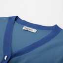 GRACE KARIN Womens Cardigan Sweaters Lightweight Long Sleeve Cropped Cardigan Fall Fashion Outfits Clothes Striped Shrug (Blue, XL)