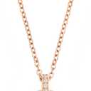 Swarovski Creativity Collection Women's Necklace, Intertwined circle Pendant with White Crystals and Rose-Gold Tone Plated Chain
