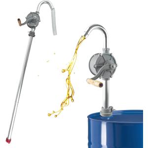 55 Gallon Drum Pump, Upgraded All-Aluminum Manual Oil Transfer Pump, Barrel Pump for engine oil, diesel fuel, gasoline, kerosene, Compatible with 5, 15, 30, 55 Gallon Drum