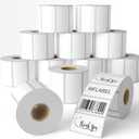 MFLABEL 12 Rolls Thermal Shipping Labels (12,000 Labels) - 2.25 x 1.25 Inch Direct Thermal Perforated Stickers for FBA, Barcode, SKU, Packaging Compatible with Zebra, Rollo, Munbyn Thermal Printers