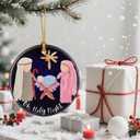 3 x Nativity Scene Christmas Ornament, Jesus Birth Christmas Ornament, Holy Family Decoration, Religious Holiday Decor | Gifts for Christian, Gifts for Religious Women - Style H