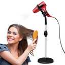 Hair Dryer Stand Holder 360 Degree Rotation Lazy Adjustable Height Hands-Free Compatible with Compact Styling Tools Blow Dryer Holder for Countertop