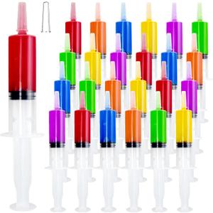30 Pack Party Jello Shot Syringes - 2 oz Plastic Syringes for Jello Shots, Reusable for Halloween, Christmas, Thanksgiving Party Favors