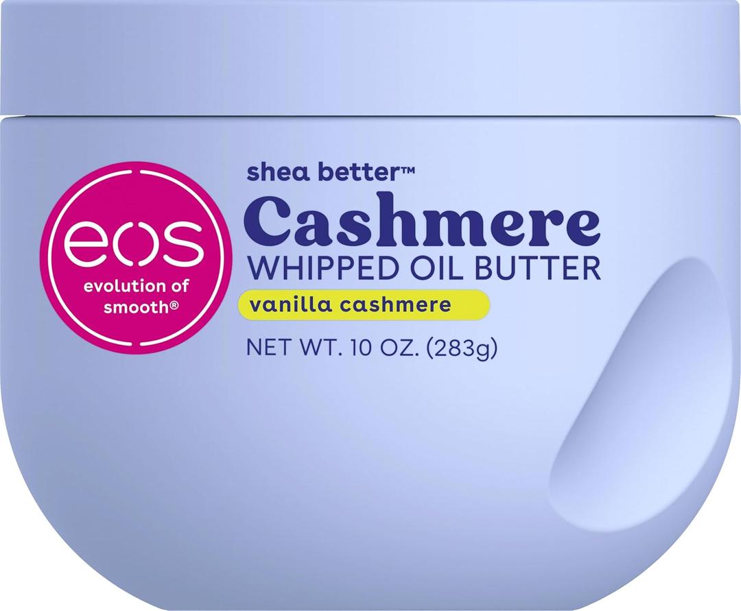 eos Cashmere Whipped Oil Body Butter, Vanilla Cashmere, 72 Hour Weightless Moisture For Dry Skin, Rich Formula and Deep Hydration, Body Care, 10 oz eos Cashmere Whipped Oil Body Butter, Vanilla Cashmere, 72 Hour Weightless Moisture For Dry Skin, Rich Formula and Deep Hydration, Body Care, 10 oz