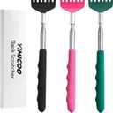 3 Pack Extendable Back Scratcher, Stainless Steel Portable Telescoping Back Scratchers for Adults Men Women, with Rubber Handles