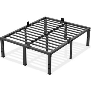 Queen Size Bed Frames 18 inch High 3500 lbs Heavy Duty Metal Platform, Mattress Foundation with Steel Slat Support/No Box Spring Needed/Noise Free/Non-Slip/Easy Assembly