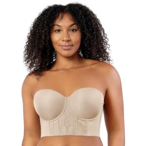 PARFAIT Elissa P50116 Women's Full Bust and Full Figure Strapless Longline Bra (34DD, European Nude)