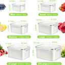 12 Pieces Fruit Storage Containers For Fridge, 6 Pack BPA-Free Fresh Food Containers with Removable Colanders and Airtight Lids, Fresh for Fruit Berry Produce Vegetable, Dishwasher & Microwave Safe, 10.82 inches