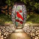 Larekook Cardinal Solar Lantern Outdoor Waterproof,13" Large Metal Hanging Christmas Decorative Lantern,Cardinals Solar Lights for Outside Yard Lawn Patio Garden Decor,Cardinal Gifts for Women Mom