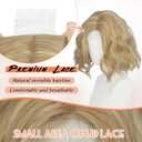 Haloo Blonde Bob Wig for Women Lace Front Hairline Short Soft Wavy Curly Natural Looking Middle Part Synthetic Hair Wigs for Daily Party, 11 Inch Dirty Blonde