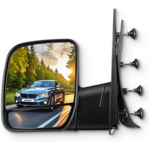 SCITOO Left Side View Mirror fit For 2003-2013 For Ford E-150 E-250 2004-2013 For Ford E-350 E-450 Super Duty Econoline Van with Power Adjustment Manual Folding Non-Heated Driver Side Mirror, large