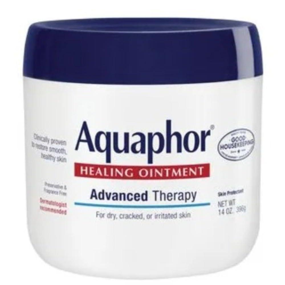 Aquaphor Healing Ointment - Moisturizing Skin Protectant for Dry Cracked Hands, Heels and Elbows - 14 oz. Jar