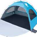 Night Cat Beach Tent Portable Camping Sun Shade Shelter for 2-4 Persons with UV Protection 3 Breathable Mesh Windows Extended Tent Floor Easy Set Up Outdoor (Blue)