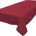 LA Linen Polyester Poplin Washable Rectangular Tablecloth, Stain and Wrinkle Resistant Table Cover 60x90, Fabric Table Cloth for Dinning, Kitchen, Party, Holiday 60 by 90-Inch, Cranberry