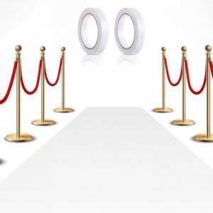 Preboun 3.9 x 60 ft Carpet Runner for Party Felt Runway Rug Runner Rug with Carpet Tape for Halloween Wedding Christmas Xmas Thanksgiving Outdoor Accessories Wedding Party Hallway (White)