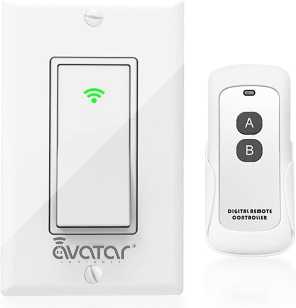 Smart Light Switch WiFi Wall Switches Compatible with Alexa/Google Home Voice Control, Smart Life App, No Hub Required, Single Pole 1 Way, Standard Plate, Neutral Wire Needed
