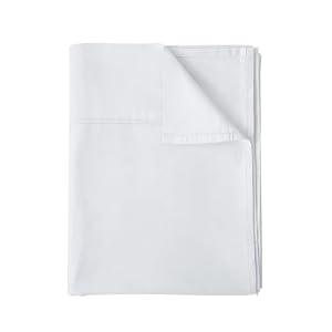 Flat Sheet Only Queen Size, 400 TC 100% Egyptian Cotton Flat Sheet - Wrinkle, Fade, Stain Resistant (White, Queen)