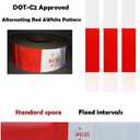 2" X 100FT DOT-C2 Reflective Tape -6" Red x 6" White Waterproof Reflector Conspicuity Tape - Safety Sticker Strips for Trailers, Cars, Trucks, Warning Tape Automotive Accessories