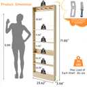 Behind The Door Bookshelf Kids Wooden Behind Door Bookshelf,4-Tier Bookcase