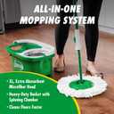 Libman Tornado Spin Mop System and 1 Refill, Mop and Bucket with Wringer Set for Hardwood Floor Cleaning, 2 Total Heads Included
