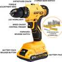 Tool Kit Box Drill Set with 21V Cordless Drill, Tool Box with Drill, Hand Drill Set for Men, Power Tool Combo for Home Repair, DIY, Handyman