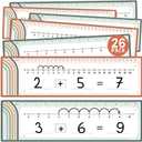 26 Pack Number Line Dry Erase Boards Cards (Rainbow Boho)