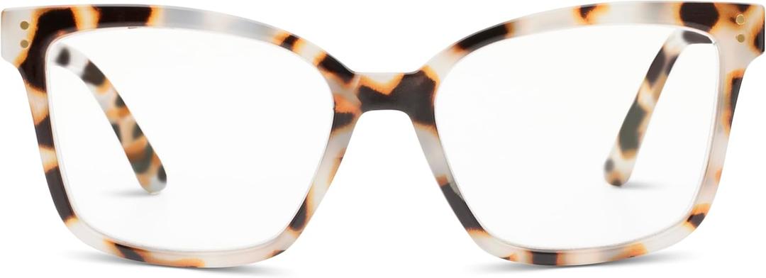 Peepers by PeeperSpecs Women's Octavia Square Blue Light Blocking Glasses (Chai Tortoise) 1.75