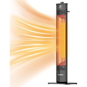 Encyclpo Patio Heater for Outdoor Use, 1500W Infrared, 36 in Portable Tower Heater, 3 Levels, IPX5 Waterproof, Tip-Over & Overheat Protection for Garage, Indoor, Large Room, Backyard, Home