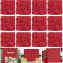 Red Backdrop Flowers Wall Panels: 5ft x 7.5ft Floral Backdrop Artificial Flower Wall Decor for Baby Shower Wedding Photo Background Decoration (24 Pcs 15 x 15 Inch)