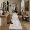 Gray Runner Rug 3x14 Vintage Floral