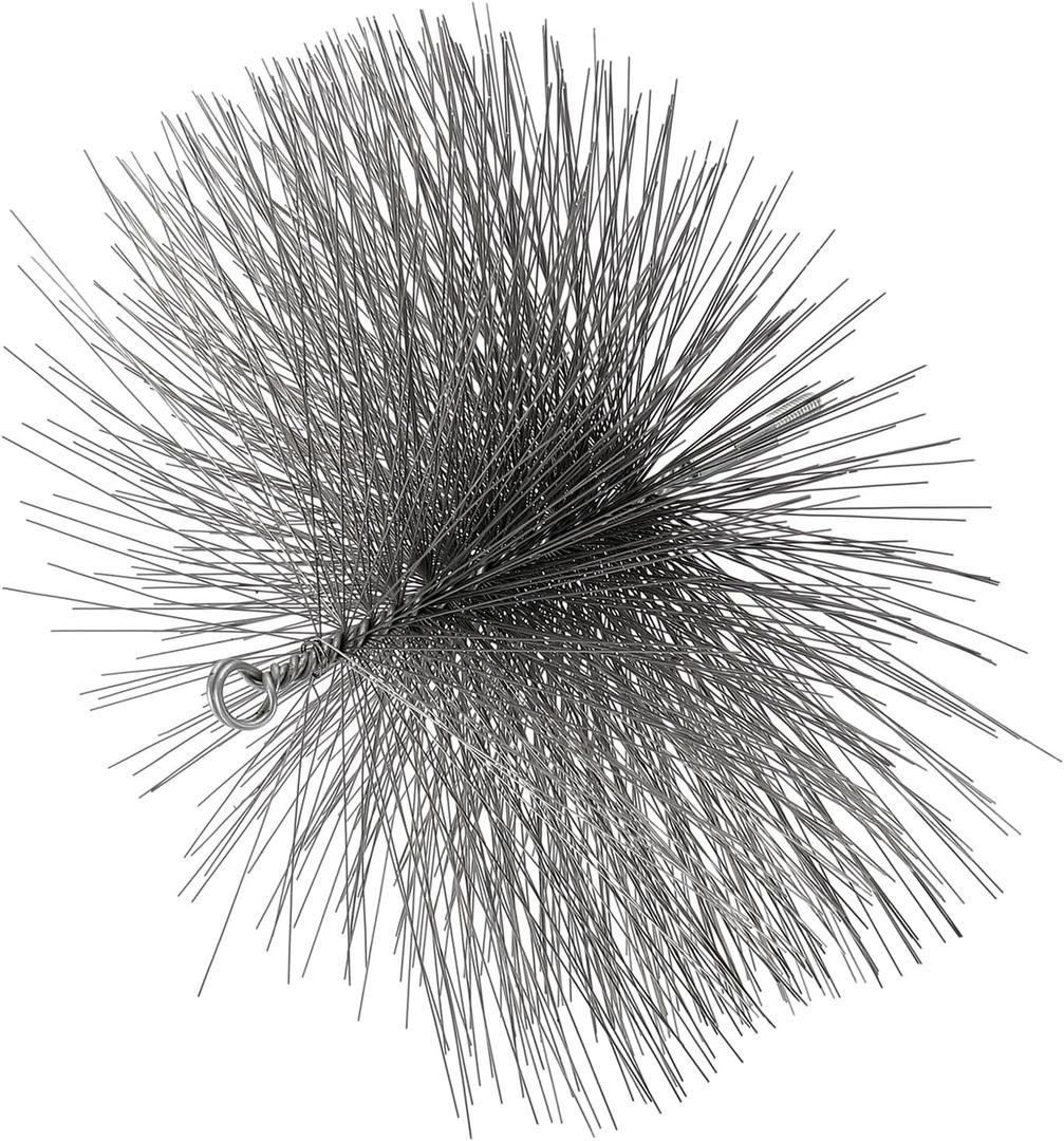 PATIKIL 10" Wire Chimney Cleaning Brush, Steel Round Chimney Sweep Brush with 1/4 NPT Fitting for Cleaning Fireplace Burning Stove Tent Dryer Pipes, Silver
