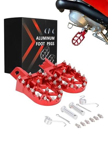 JFG RACING Dirt Bike Foot Pegs, Universal CNC Motorcycle Pit Mini Bike Pegs for CR CRF XR 50 70 80 85 100 110 Tao Tao DB-X RFZ Lifan KAYO - Red