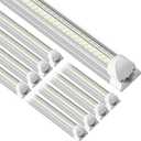 4ft led Shop Light - 45W 6750lm 5000K 4 Foot V Shape Integrated T8 led Lights,Linkable Shop Lights 48" T8 Garage Lights 8 Pack