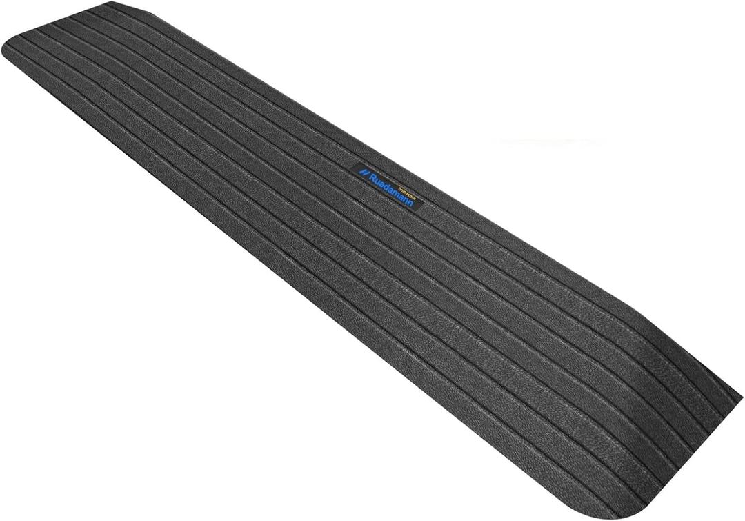 Ruedamann 1 Rise Threshold Ramps for Doorways, 2200 Lbs Load Capacity Wider Non-Slip Rubber Threshold Ramp, Portable Wheelchair Ramp for Home Steps, Curbs, Strollers, Power Scooters, Cuttable