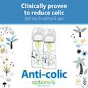 Dr. Brown's Anti-Colic Options + Wide-Neck Baby Bottle Designer Edition Dino Decos, 9oz/270mL, Level 1 Slow Flow Nipple, BPA-Free, 0m+, 2-Pack