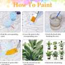 Okarina Paint by Numbers Kit for Adults Beginner, Adult Paint by Number Kits on Canvas, Green Plant DIY Acrylic Oil Painting by Numbers for Adults, Perfect for Home Wall Decor 16X16 Inch (HMOP25304)